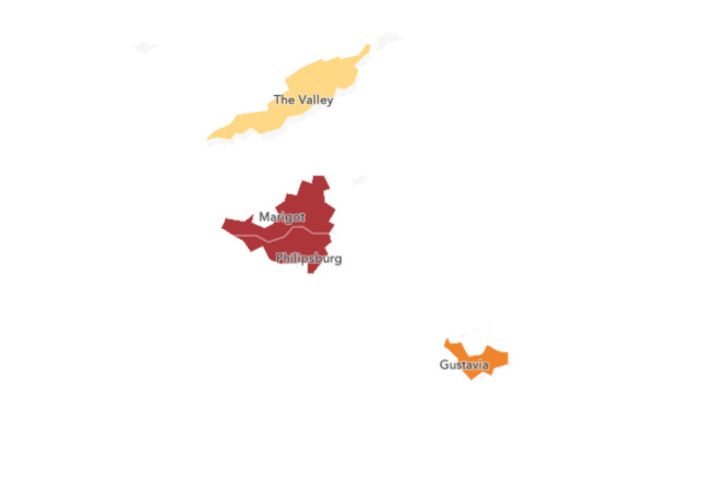 Saint-Barth - covid risk map CDC